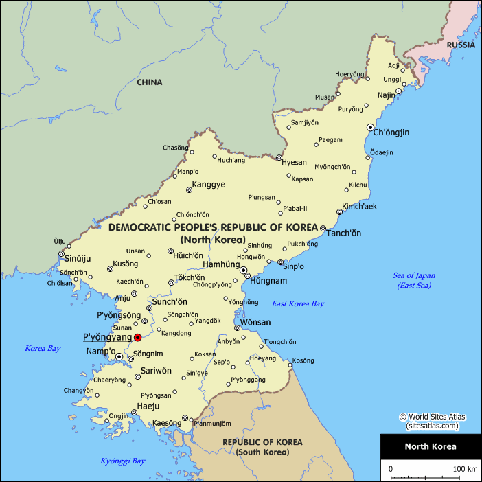 democratic people's republic of korea map